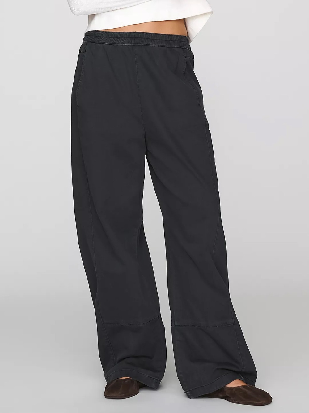 Anthropologie Pilcro The Izzie Relaxed Pull-On Barrel Pants Charcoal Grey S